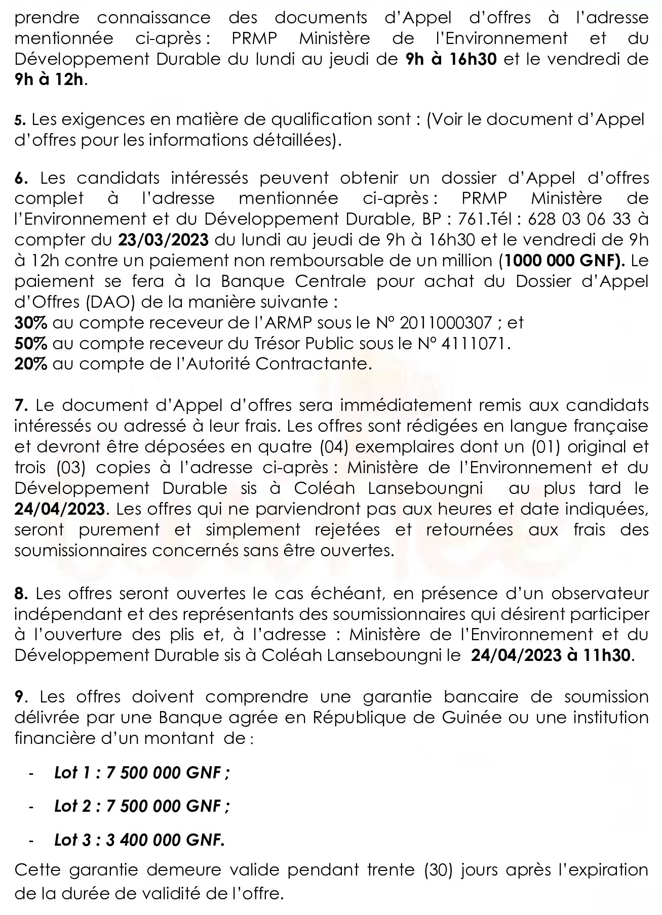 Fournitures Petits Matériels de Bureaux, Fournitures Informatiques et Fournitures Matériels Informatiques en Trois (03) Lots | Page 2