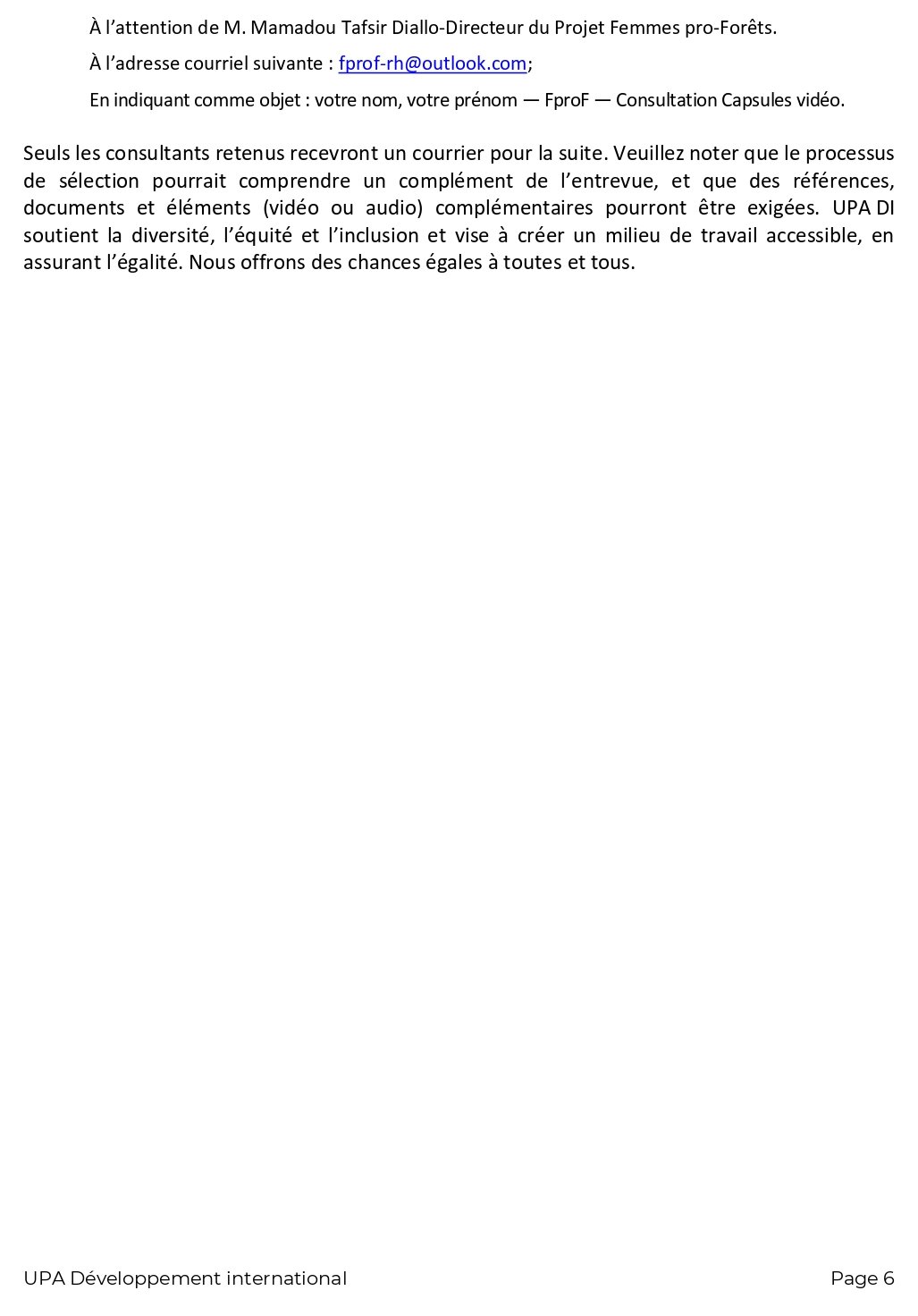 Recrutement D'un.e Consultant.e en élaboration de capsules vidéo pour le projet Femmes pro-Forêts en Guinée | Page 6