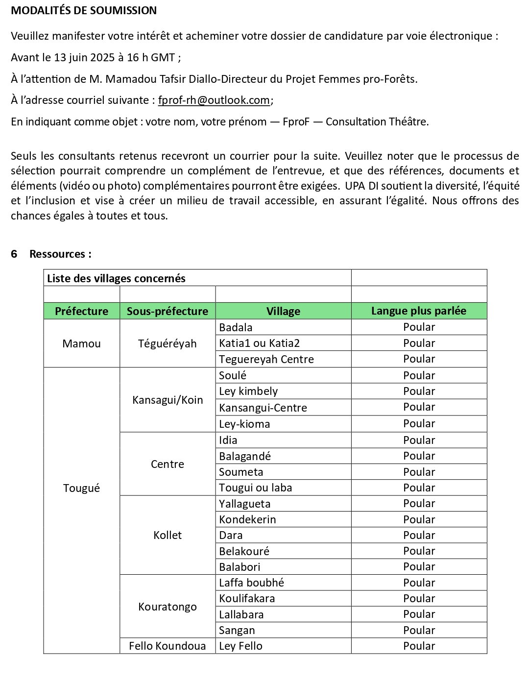 Recrutement D'un Consultant.e en élaboration de capsules vidéo pour le projet Femmes pro-Forêts en Guinée | Page 6