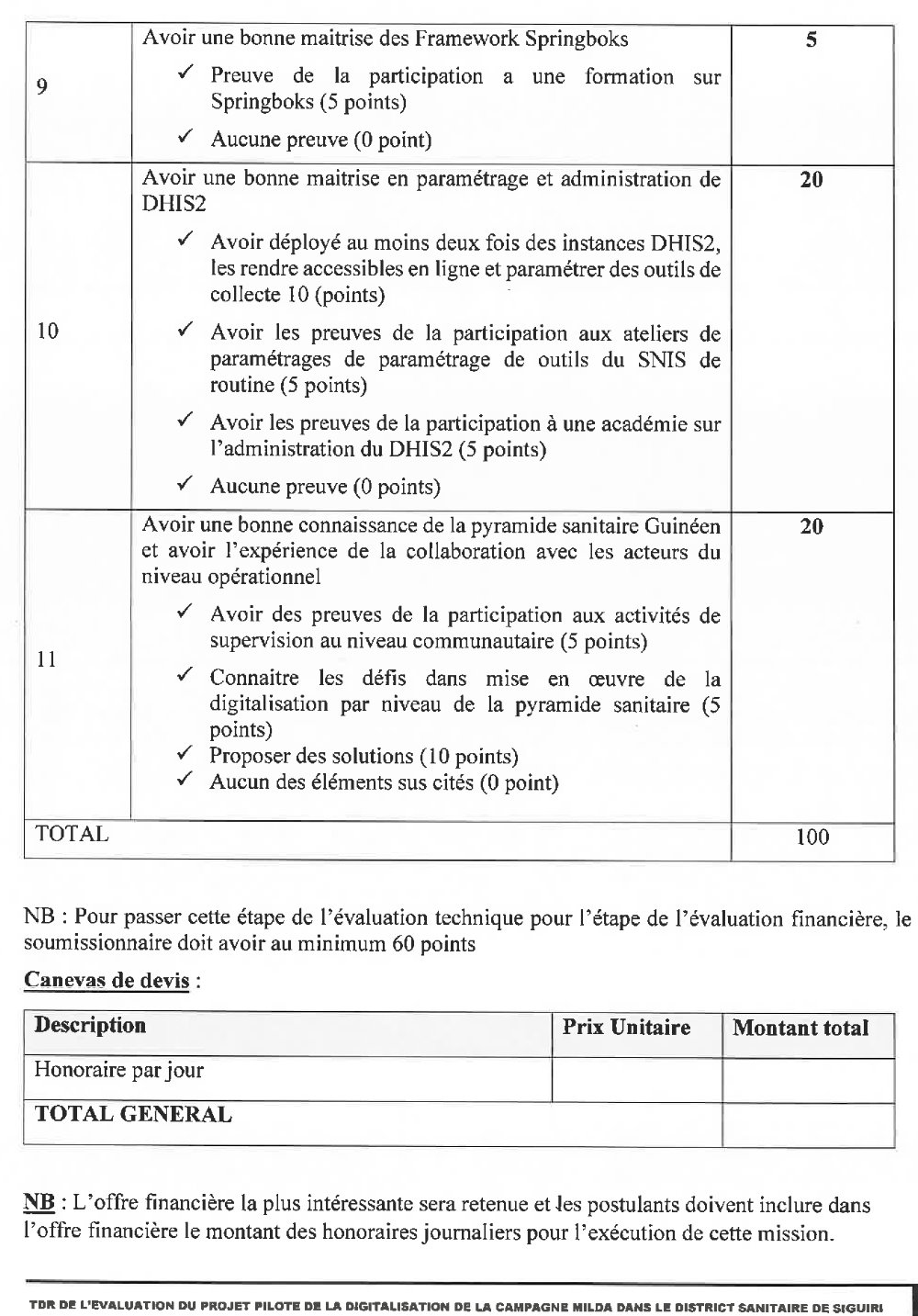 Publication d’un avis pour le recrutement d’un consultant technique national pour la digitalisation des campagnes MILDA et CPS -  Page 5