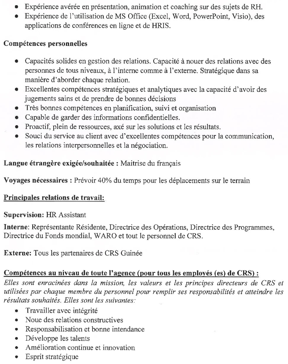 Avis de recrutement d'un directeur des ressources humaines p3
