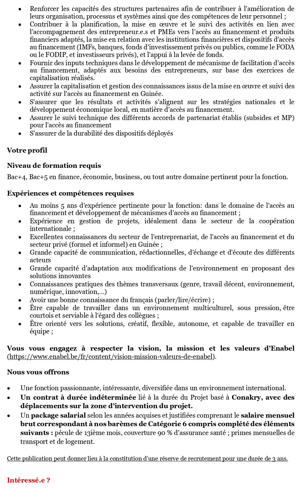 Avis de recrutement d'un.e Expert.e. Accès au financement (EAF) (h/f/x) – Guinée | Page 2