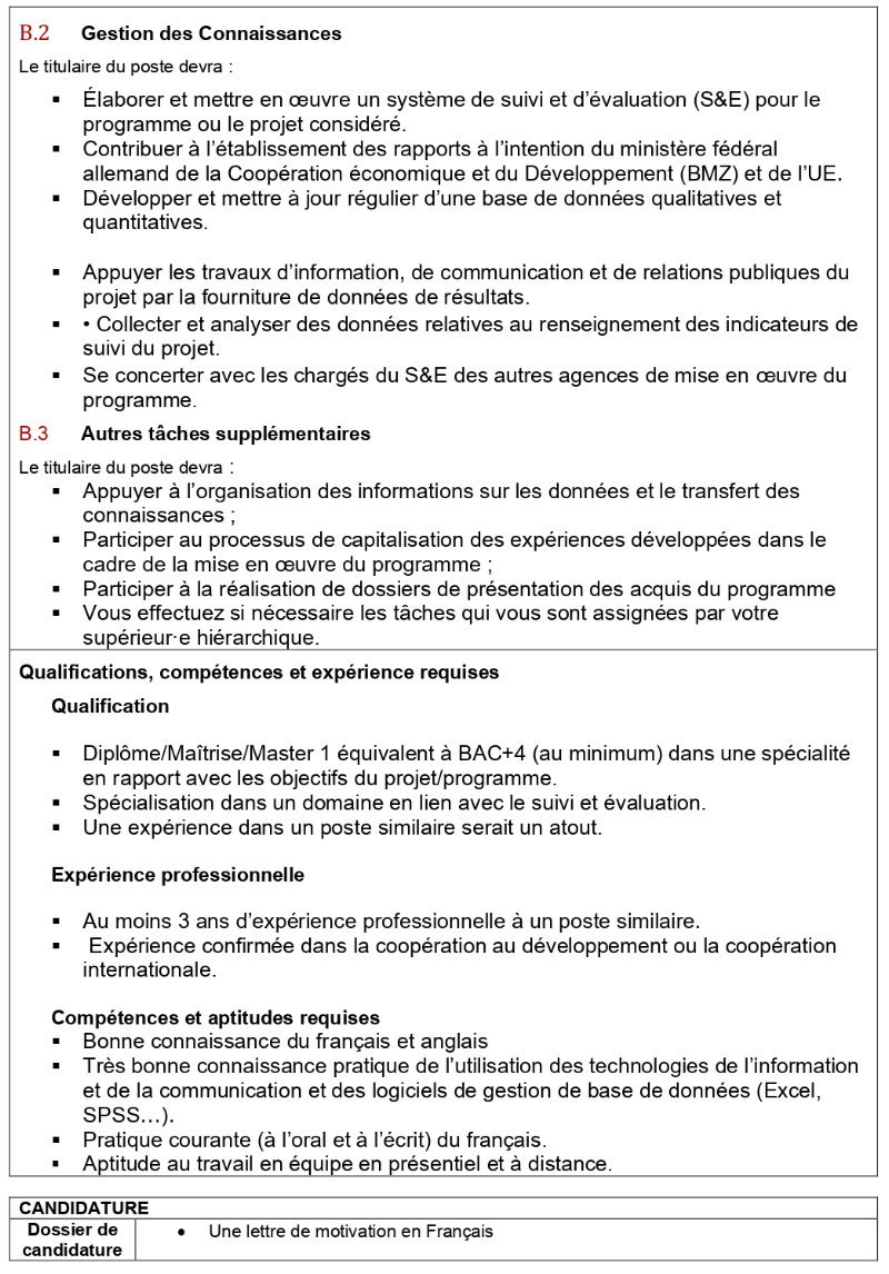 Avis de recrutement d'un(e) Expert.e en Suivi et Evaluation | Page 2