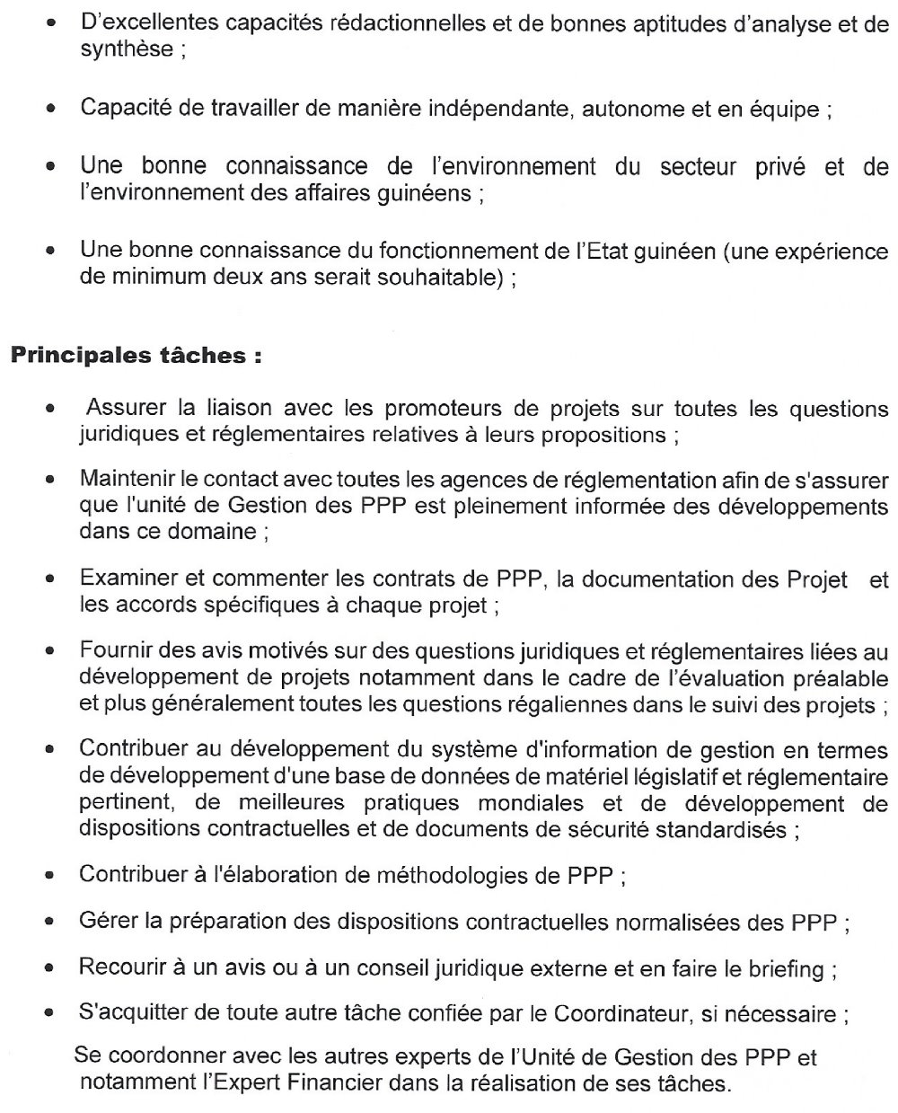 Avis de recrutement du personnel de l'unité de Gestion des Partenariats Public-Privé (U-PPP) du 14 Décembre 2021 Page 3