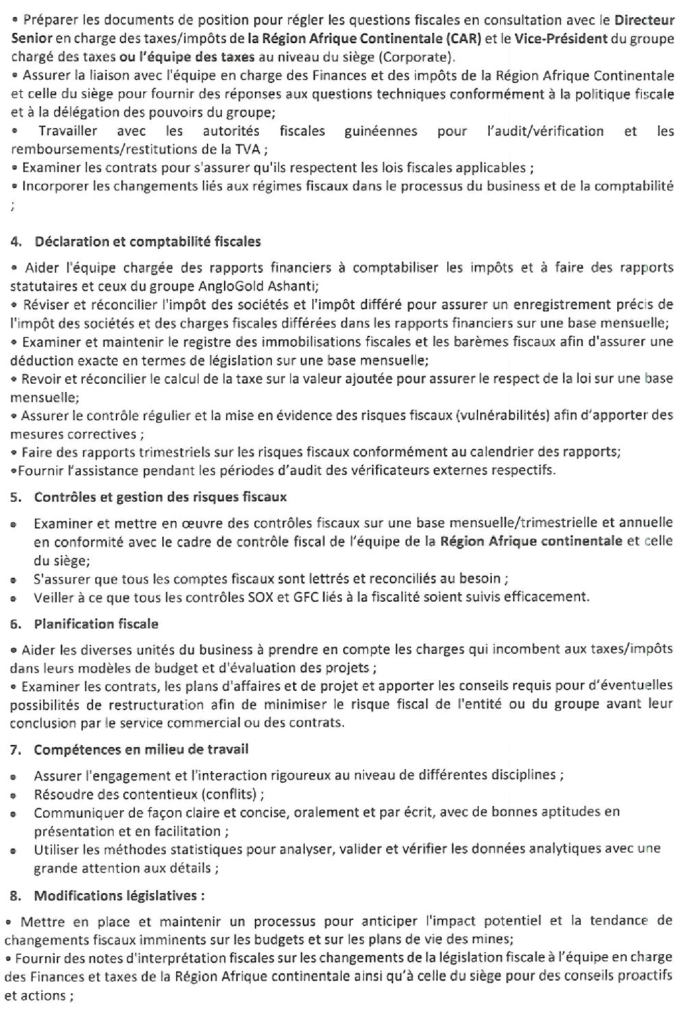 Avis de recrutement d'un directeur(rice) des taxes page 2