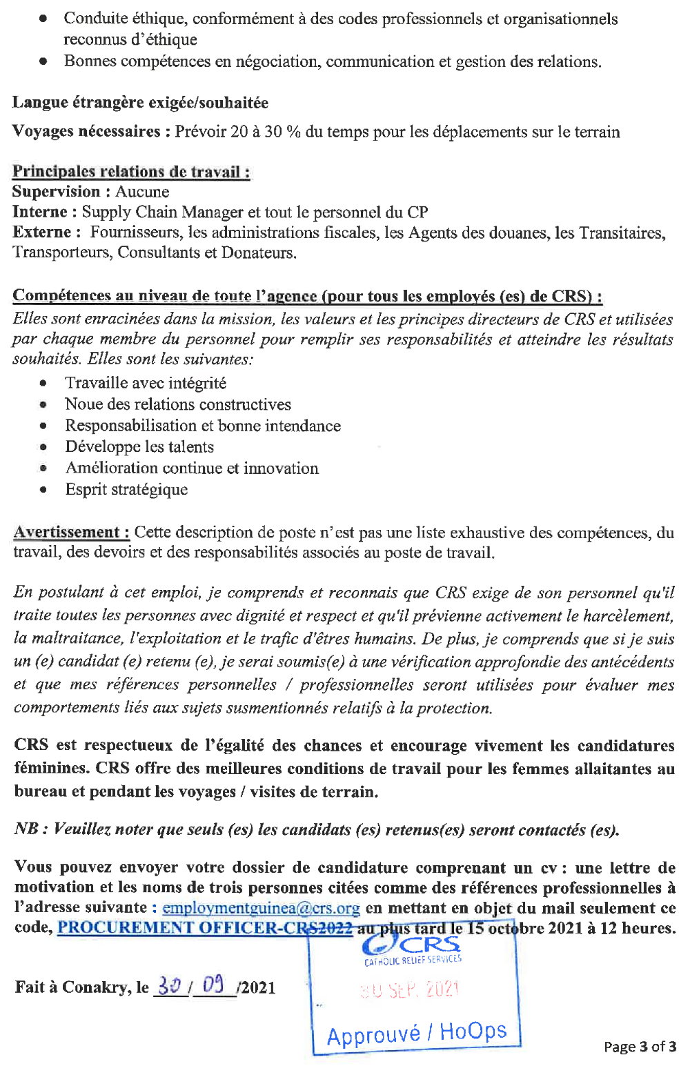 Recrutement D’un Procurement Officer  p3