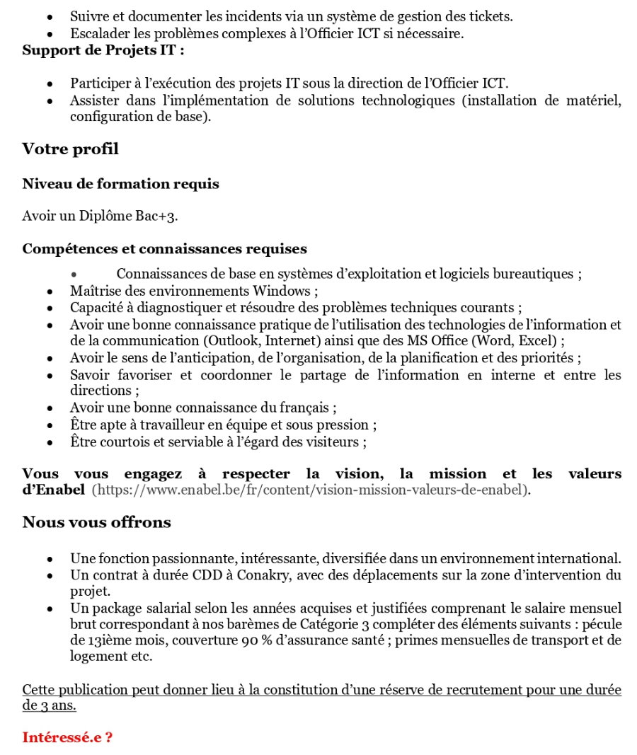 Avis de Recrutement d'un.e assistant.e ict (h/f/x) – guinée | Page 2