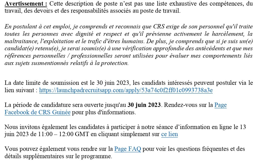 AVIS DE RECRUTEMENT D'UN JUNIOR PROFESSIONAL | Page 4