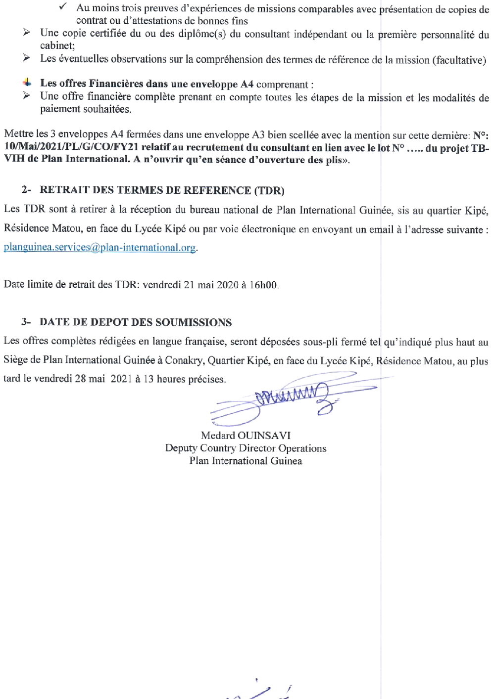 Offres d'emploien guinée conakry - plan international p2