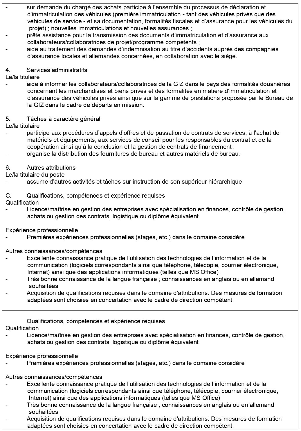 Avis de recrutement d'un Assistant Achat et Contrat | Page 2