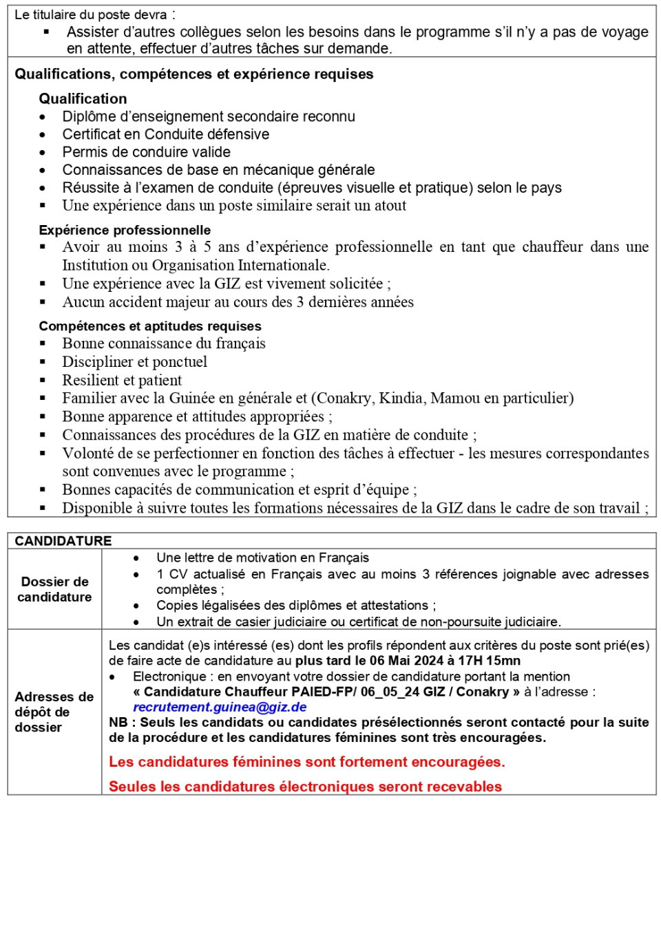 Recrutement D'un(e) Chauffeur | Page 2