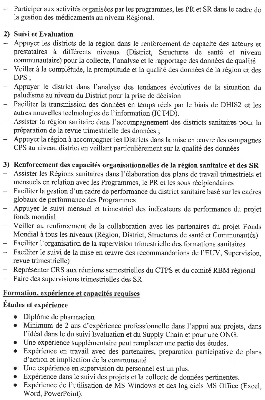 Offre d'emploi en guinée CRS guinée - p3
