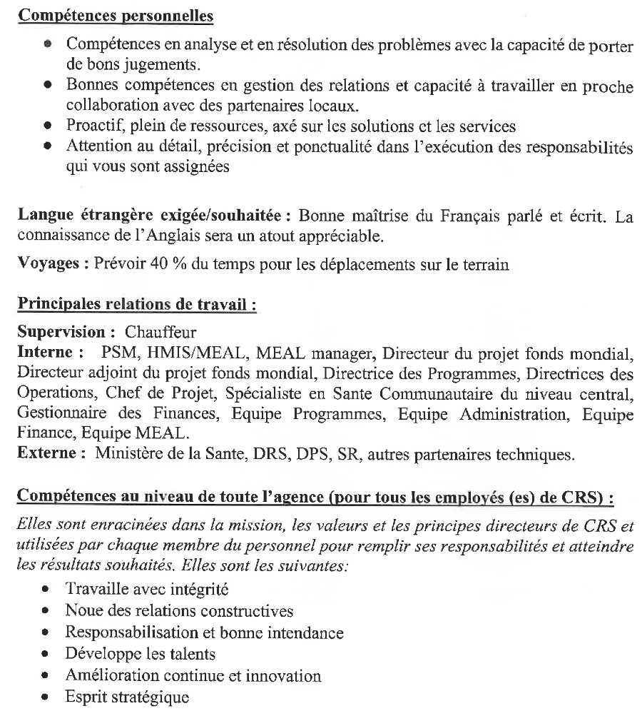 Offre d'emploi en guinée CRS guinée - p4