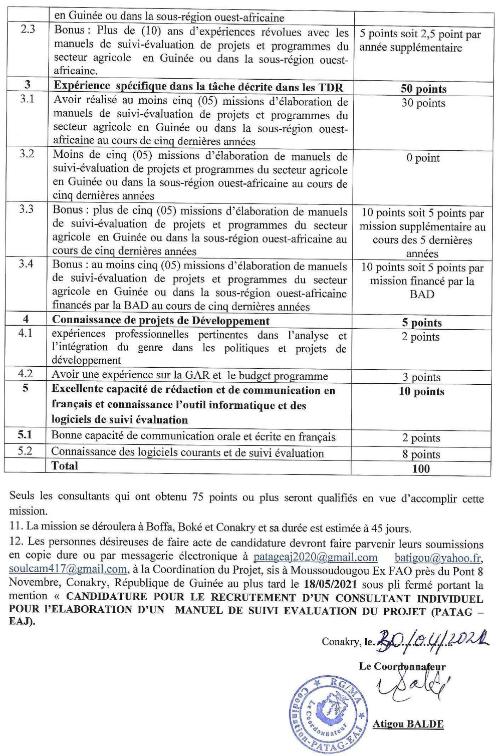 Elaboration d'unManuel de Suivi Evaluation du Projet - BAD p1