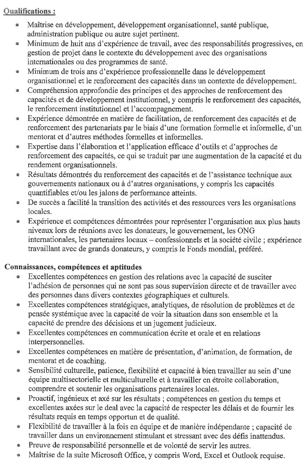 Avis de recrutement d’un(e) Gestionnaire HPI (High- Performing Implementors Initiative) Page-3