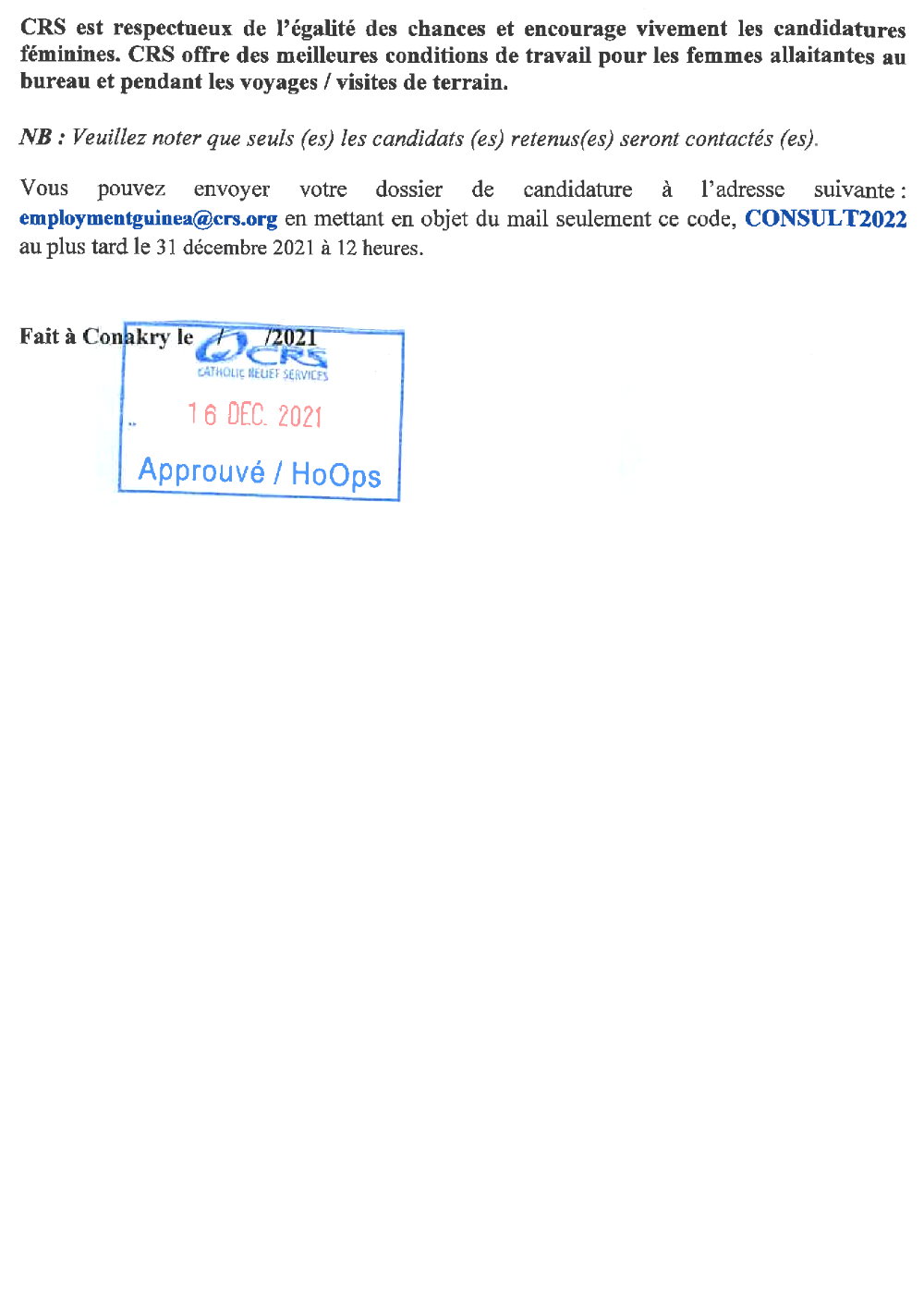 Appel à candidature pour le recrutement d’un consultant national logistique pour la campagne de distribution des MILDA 2022 page 5