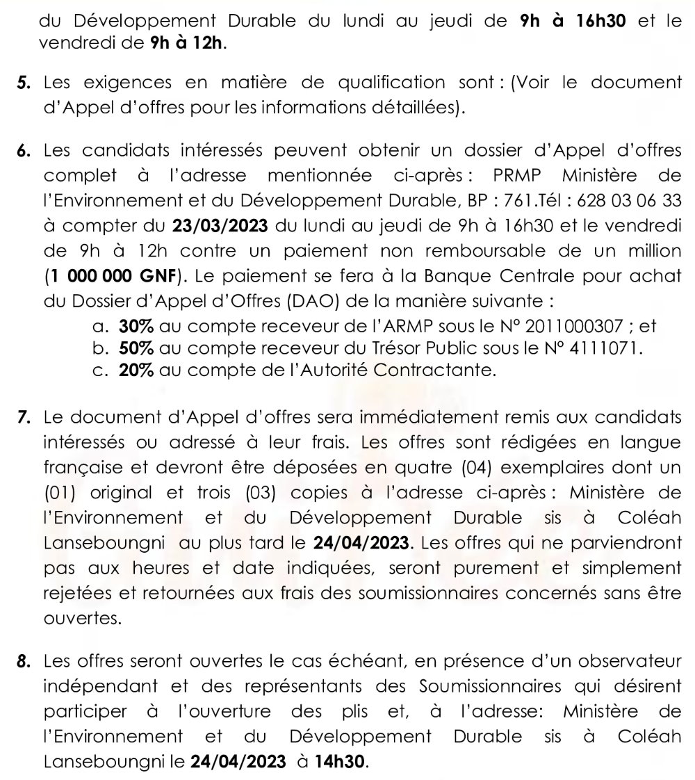 marché de nettoyage des locaux du Cabinet en Trois (03) lots | page 2