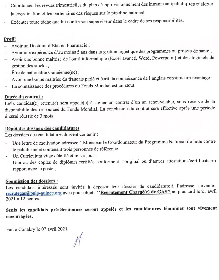 Offres d'emploi en Guinée 2021 p2