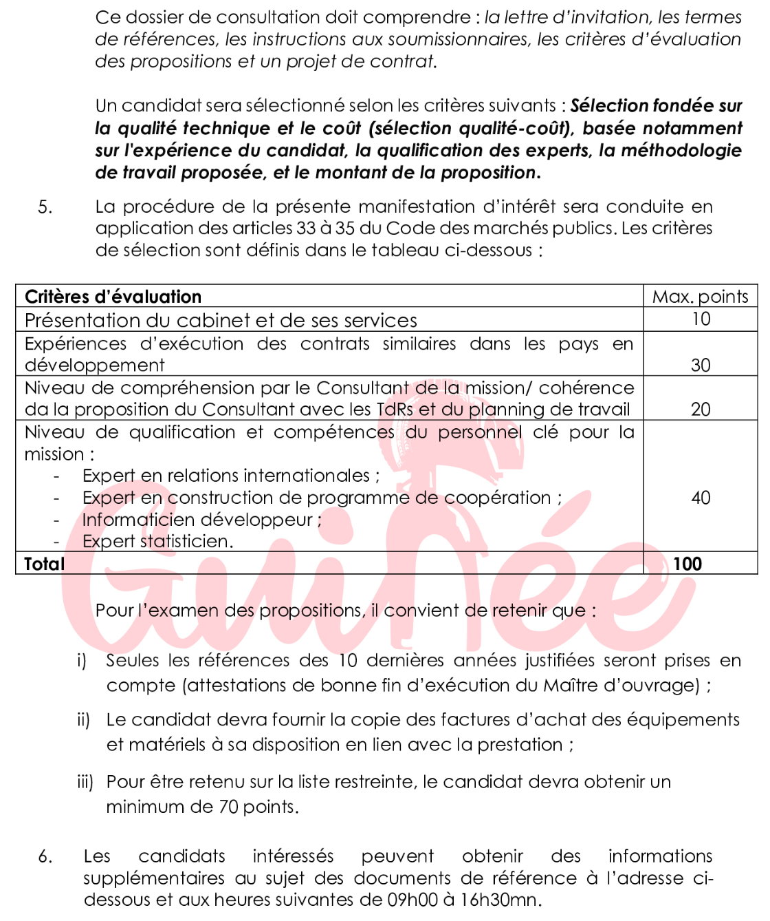 Appel a manifestation d’intérêt pour le recrutement d’un bureau de consultants pour appuyer le processus d’élaboration d’un document de stratégie de coopération universitaire et de recherche scientifique Appel d'Offres | page 2