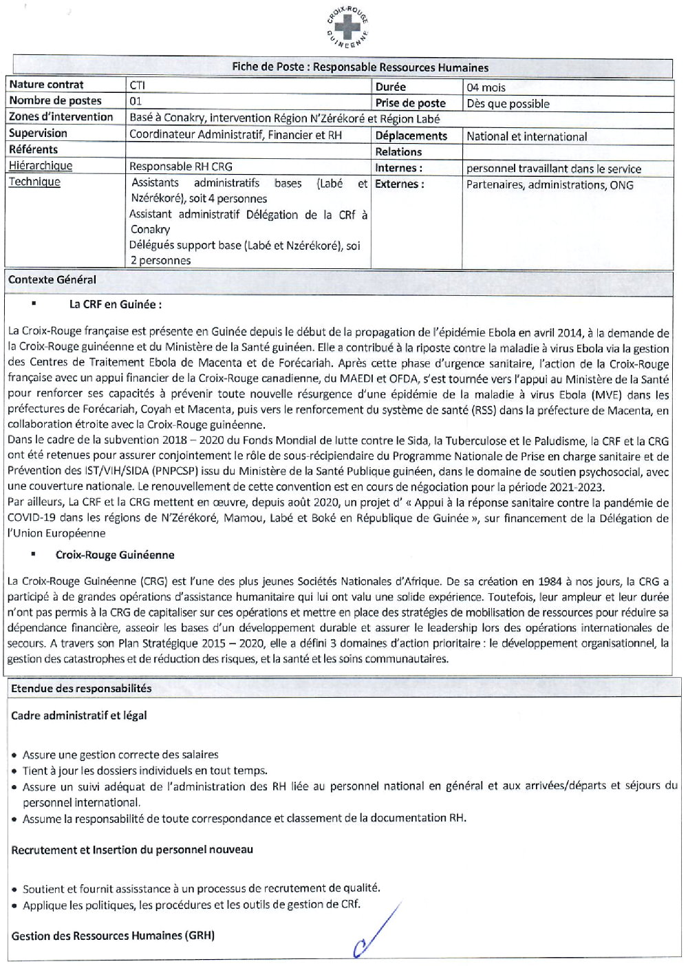 Recrutement d'Un Responsable Ressources Humaines p1