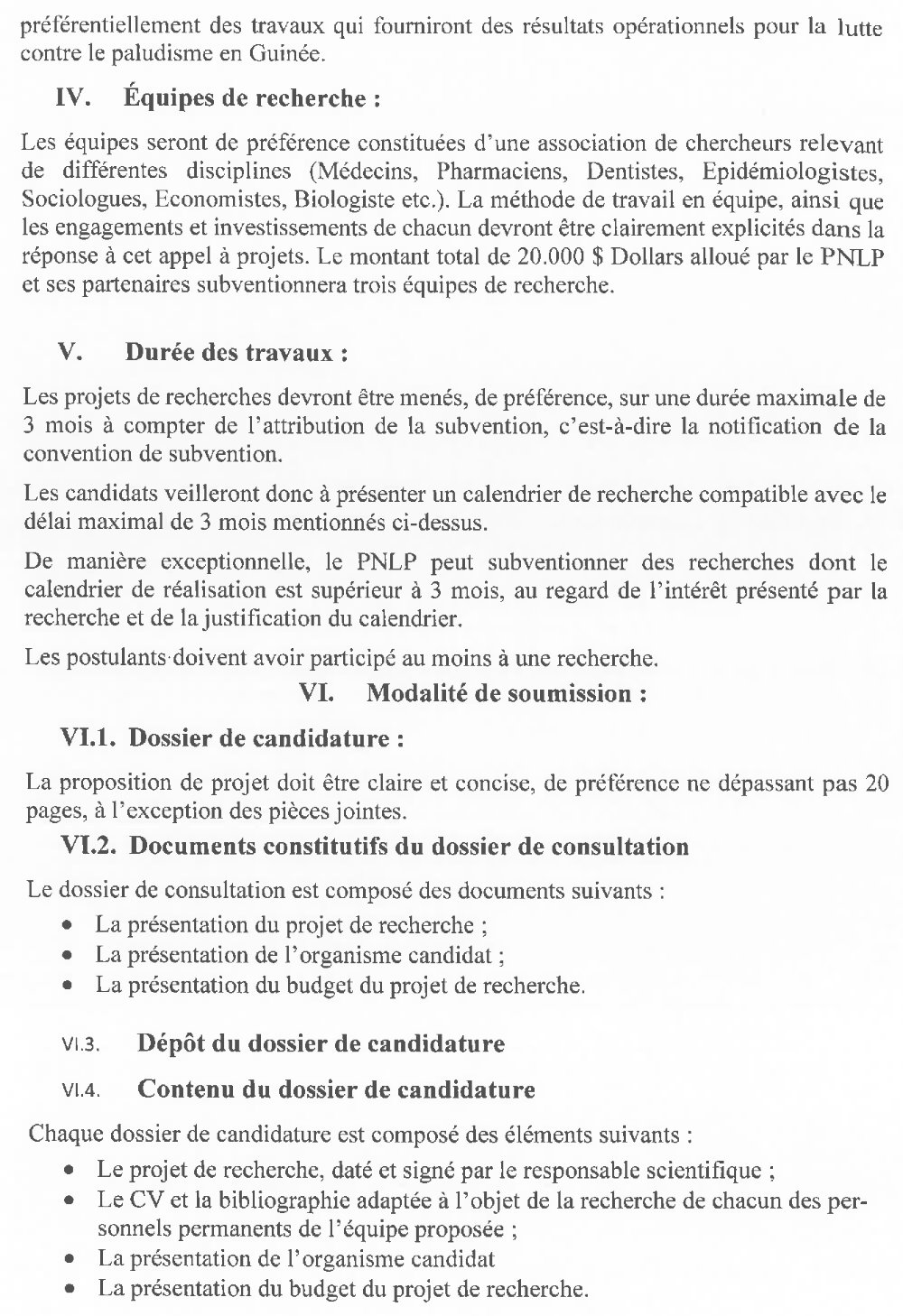 Appel à candidature pour trois (3) Projets de Recherche Opérationnelle p3