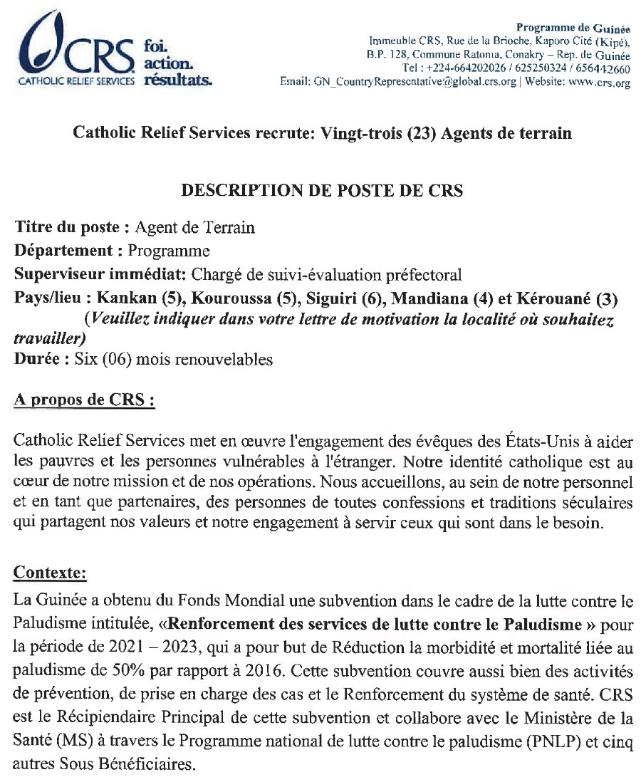 Offres d'emploi assistant chargé de la logistique crs