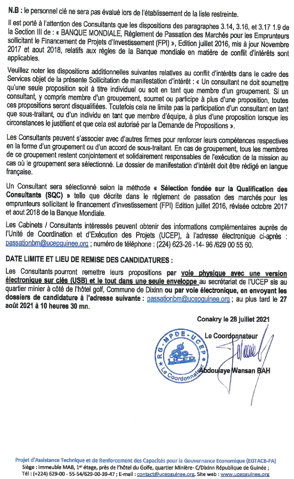 Recrutement D’un Cabinet Pour L’appui À La Formation De 600 Cadres p2