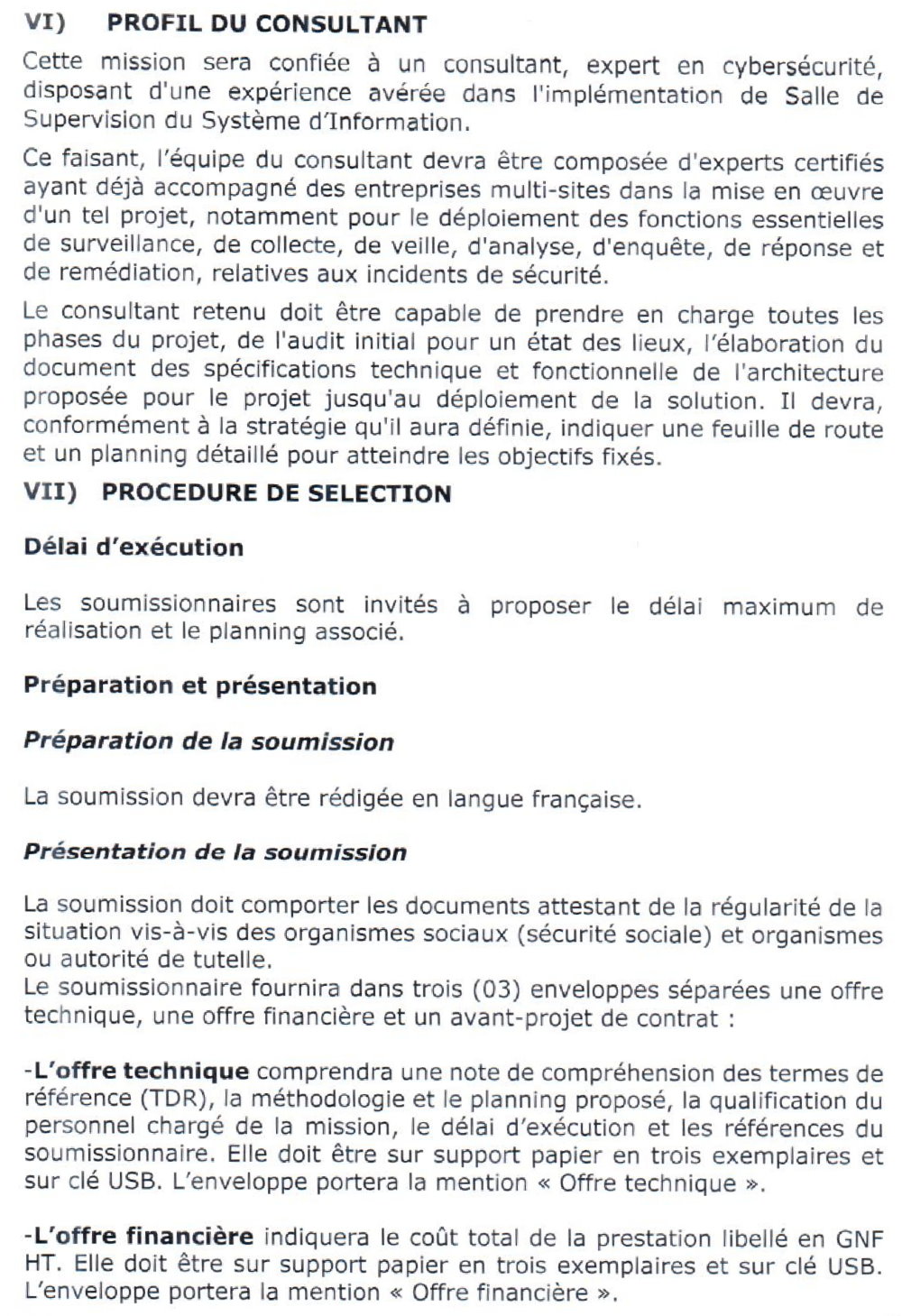 TERMES DE REFERENCE POUR LA SELECTION D'UN CONSULTANT CHARGE D'ACCOMPAGNER LA BCRG DANS LA MISE EN PLACE D'UNE SALLE DE SUPERVISION DU SYSTEME D'INFORMATION | Page 4