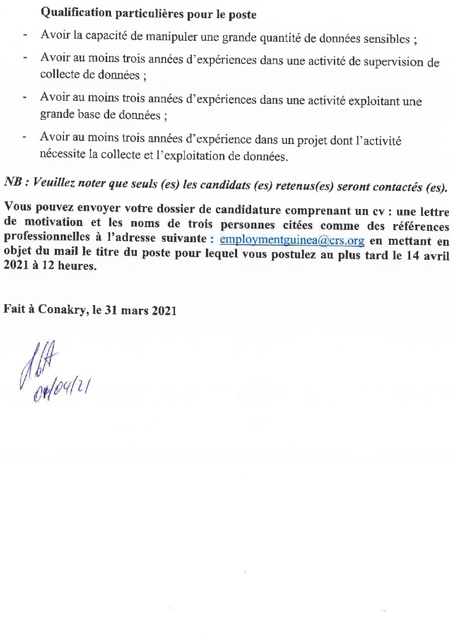 Republication pour le recrutement d'informaticiens et de staticiens p3