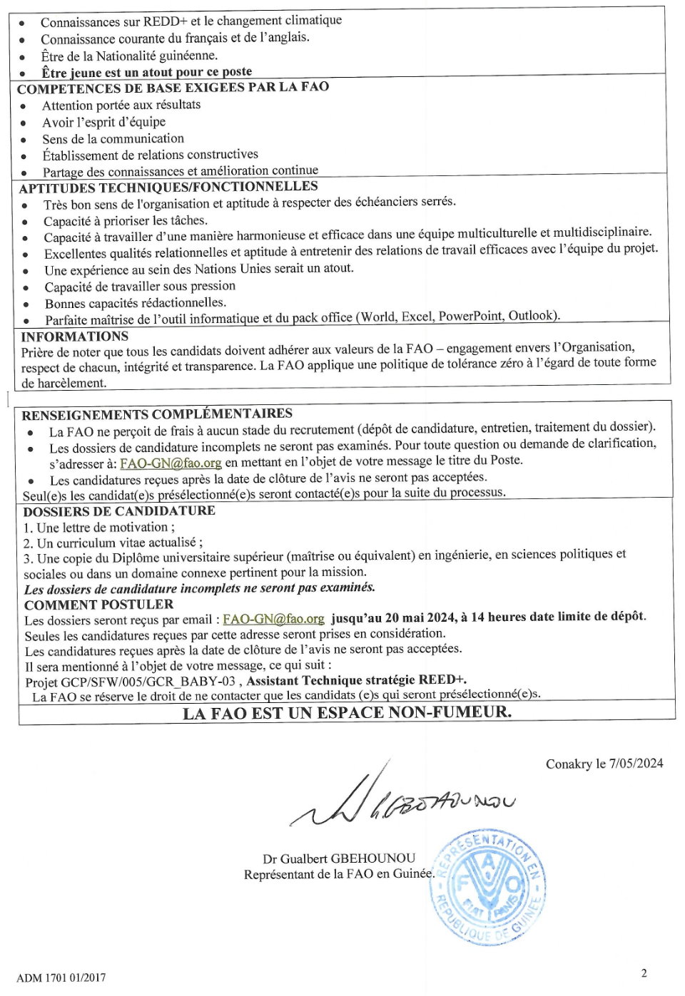 Avis de recrutement d'un Assistant Technique stratégie REED+ | Page 2
