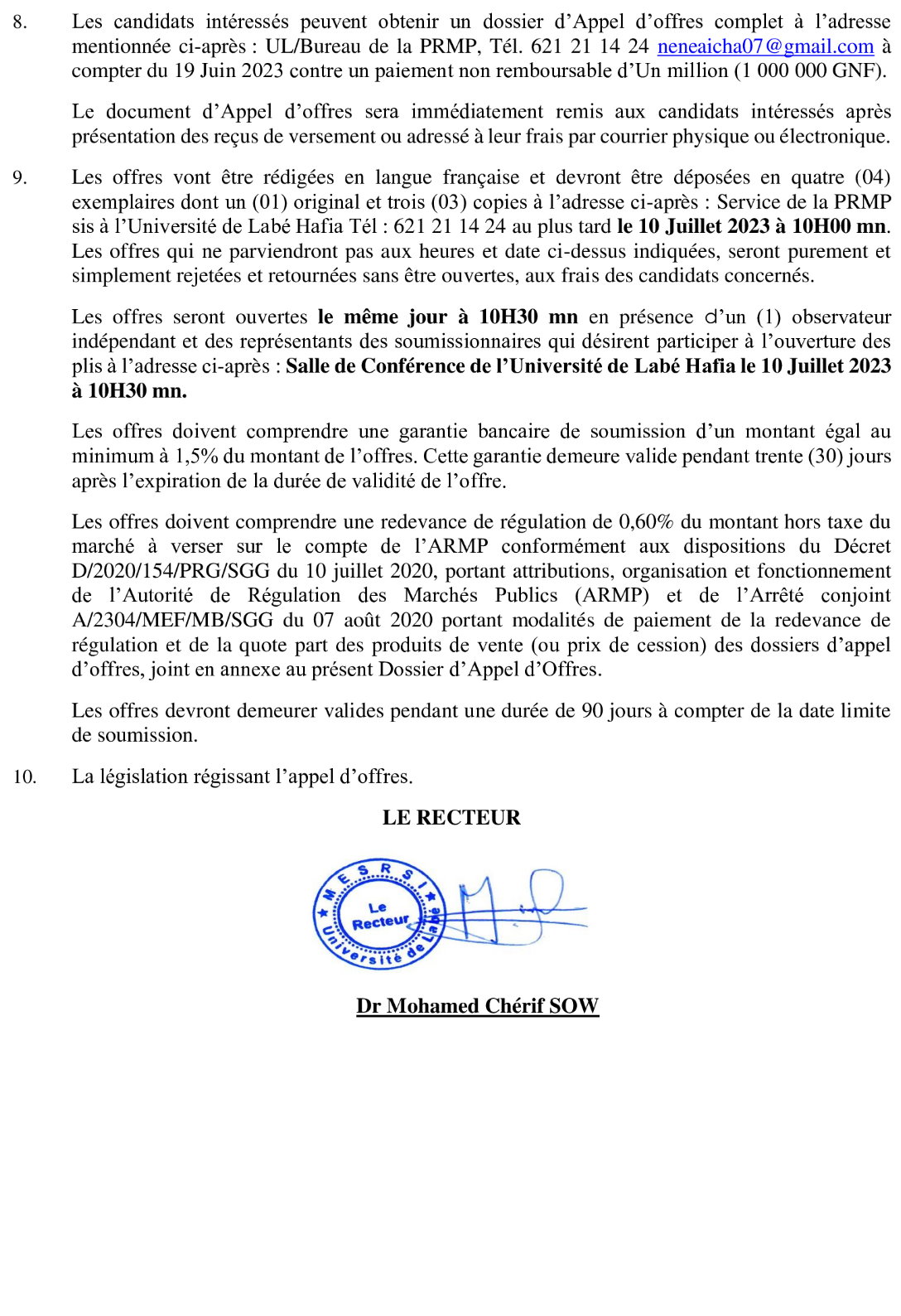 des fournitures et petits matériels de bureau, de matériels informatiques, de consommables informatiques, de matériel et mobilier de bureau, de matériel technique et d’engins roulants en six (6)  | page 2