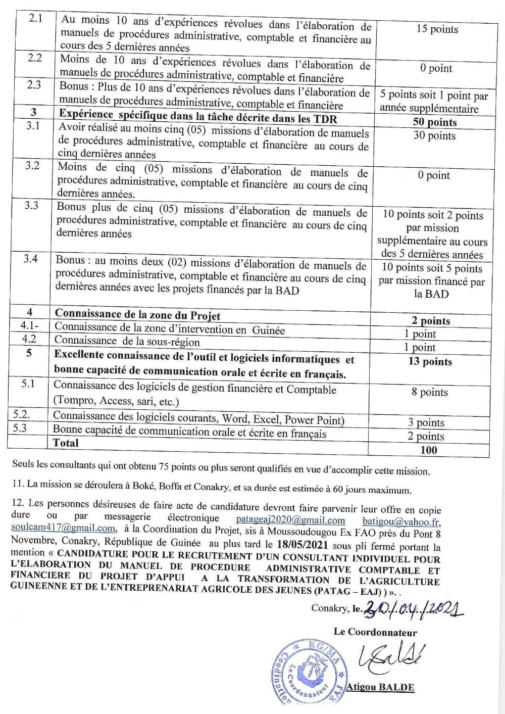 Elaboration du Manuel de Procédure Administrative Financière et Comptable - BAD p3