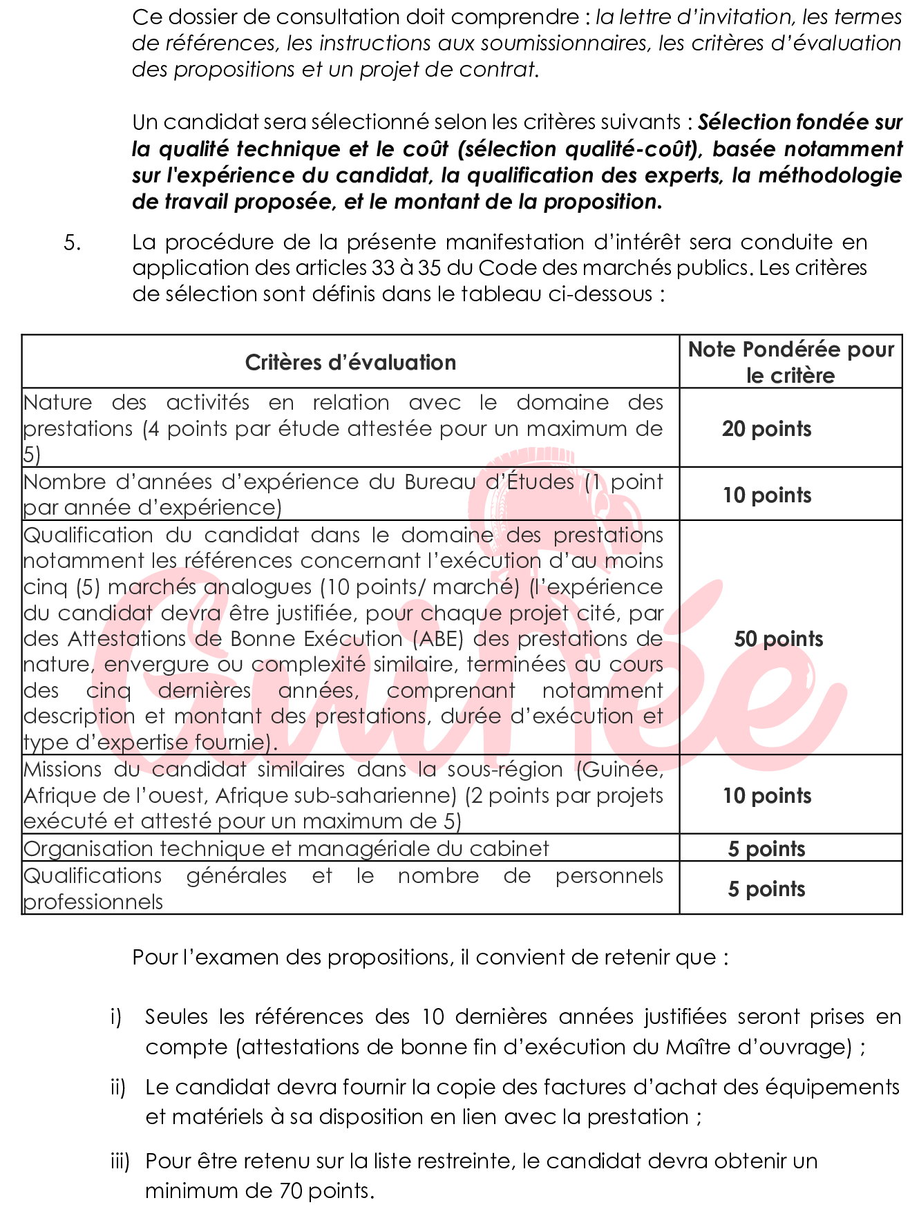 Appel a manifestation d’intérêt pour le recrutement d’un bureau de consultants pour la conception et le développement d’un système d’information d’aide à la prise de décision pour le MESRI | Page 2 