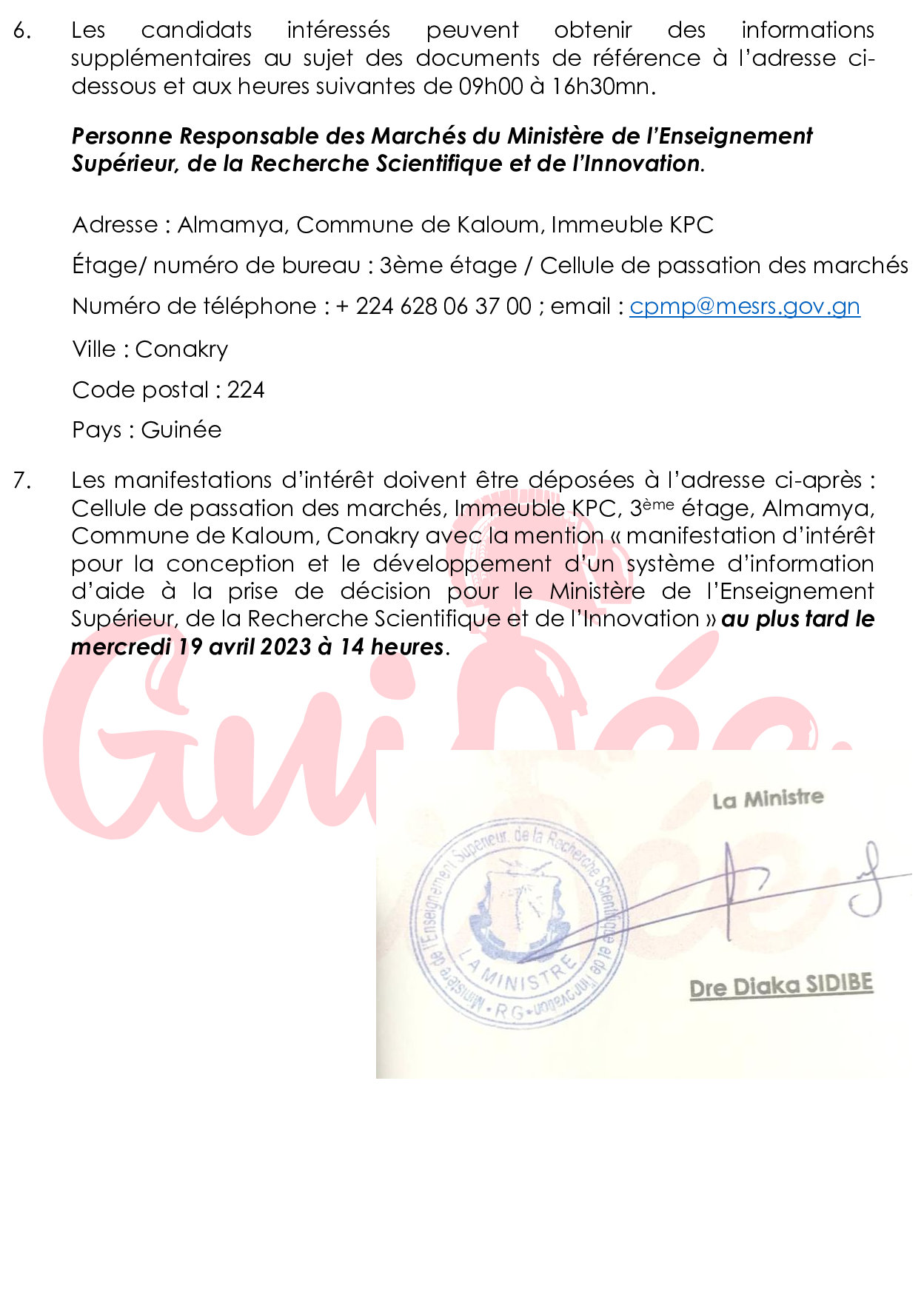 Appel a manifestation d’intérêt pour le recrutement d’un bureau de consultants pour la conception et le développement d’un système d’information d’aide à la prise de décision pour le MESRI | Page 3 