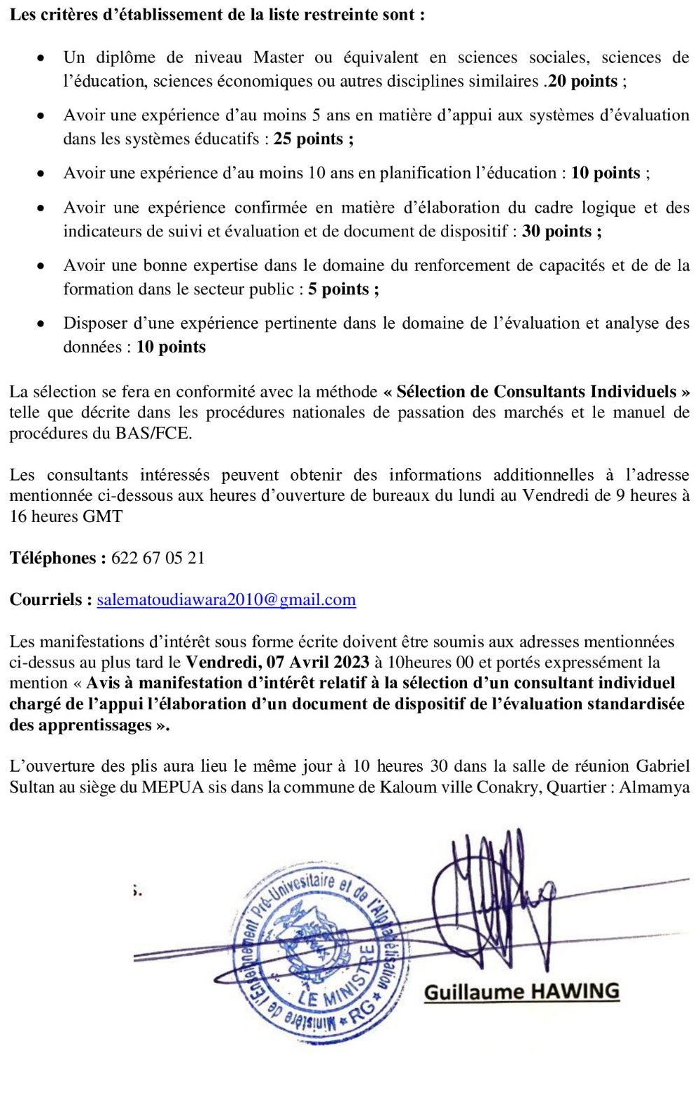 Appui à l’élaboration d’un document de dispositif de l’évaluation standardisée des apprentissages | page 2