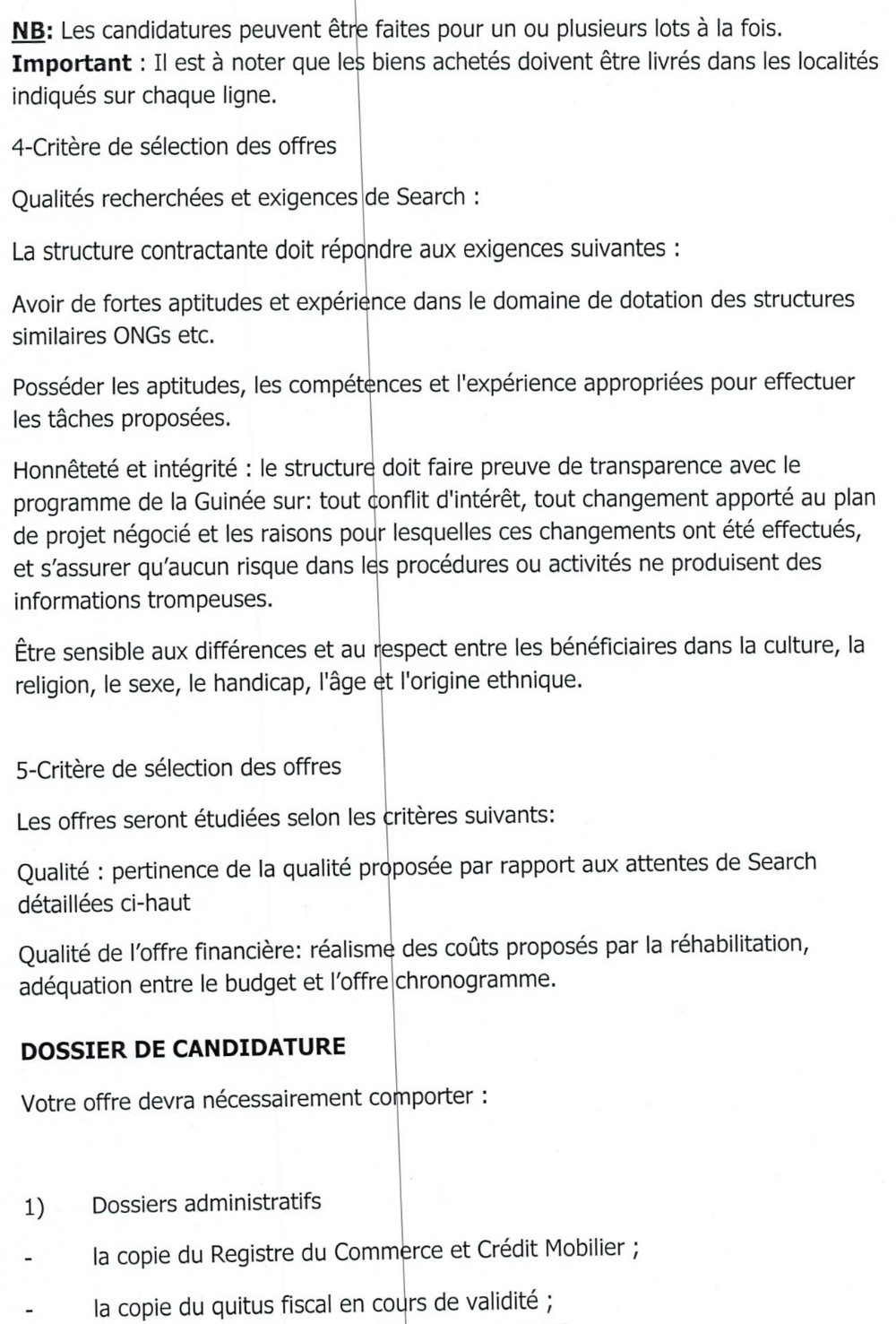 Avis D'appel D'offre Pour L'acquisition De Matériels Au Compte Du Projet FONIKE p4