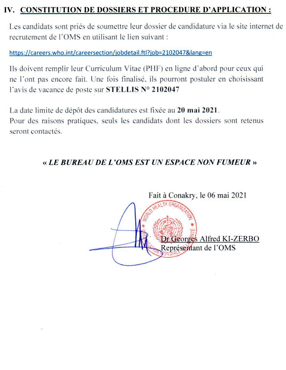 offre d'emploi: Recrutement D'un Administrateur National/One Health P3