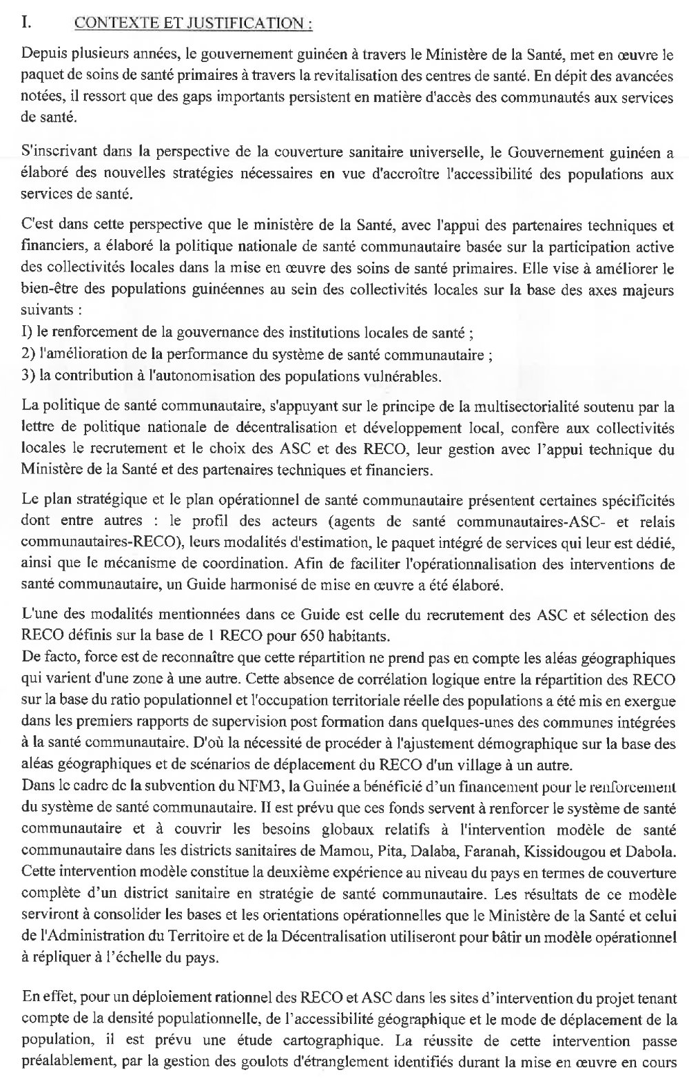 Publication des termes de référence pour le recrutement d’un prestataire pour la cartographie des structures de santé et le déploiement des agents de santé communautaire et des relais communautaires dans les régions de Faranah, Mamou et Nzérékoré dans le cadre de l’extension de la stratégie nationale de la santé communautaire Page 2
