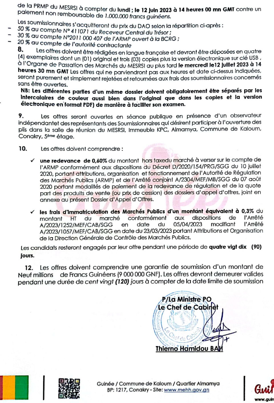 Avis d'appel d'offres pour le marché pour la Création d'étangs piscicoles pour faciliter la professionnalisation des étudiants | Page 2