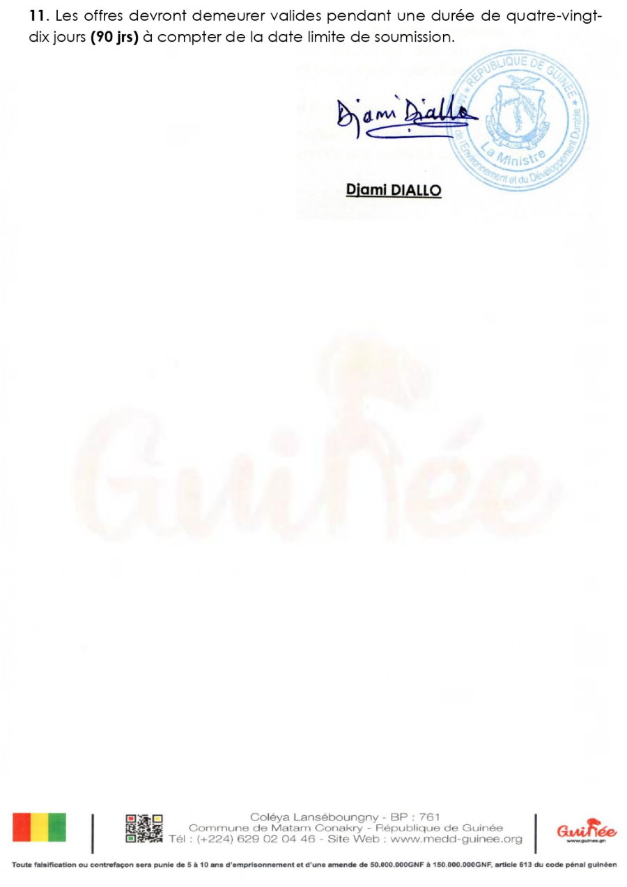 Avis d'appel d'offres pour le marché de l’achat de produits spécifiques  | Page 3