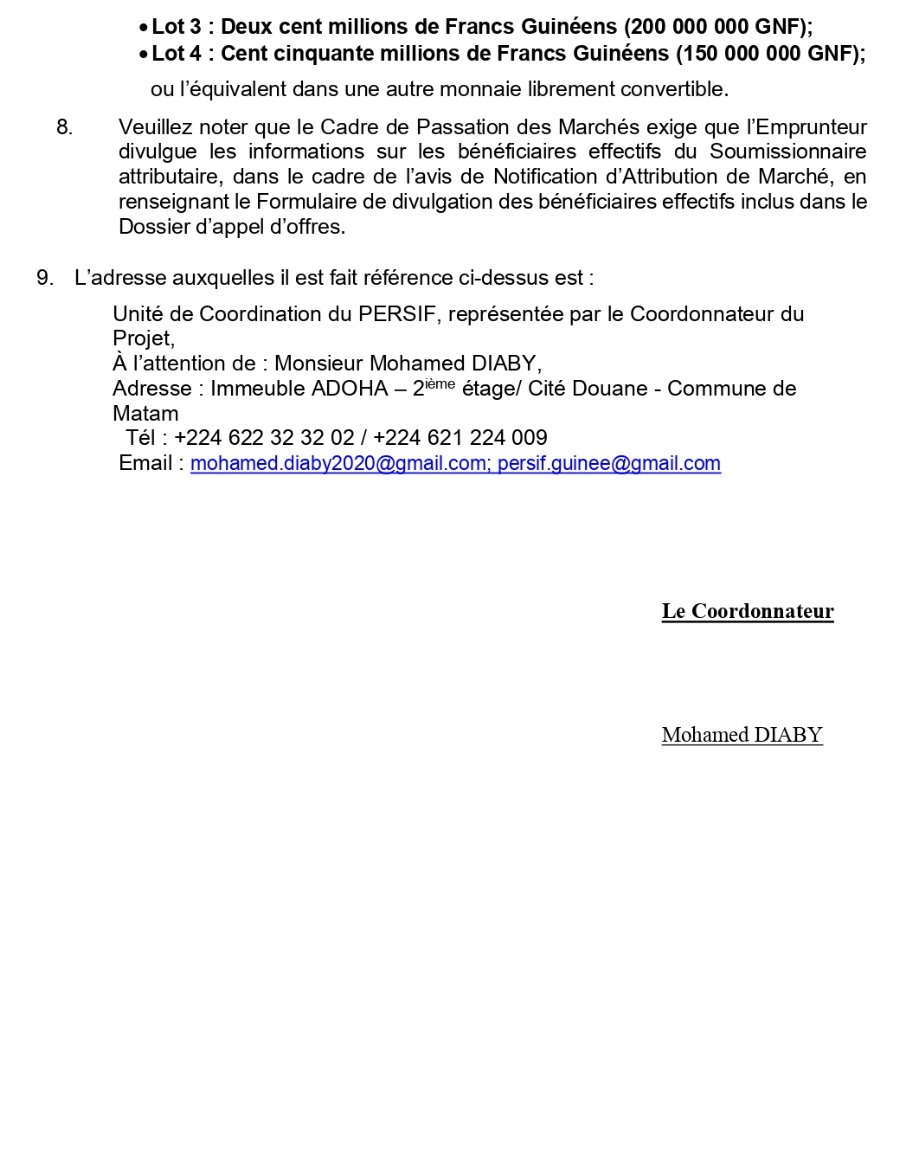 Avis d'appel d'offres pour les Travaux de réalisation de points d’eau pour les établissements scolaires et les structures de santé | Page 4