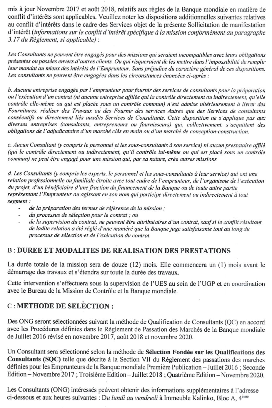 Recrutement d’une ONG chargée de la mise en œuvre des activités de prévention et réponse aux Violences Basées sur le Genre (VBG) | Page 4