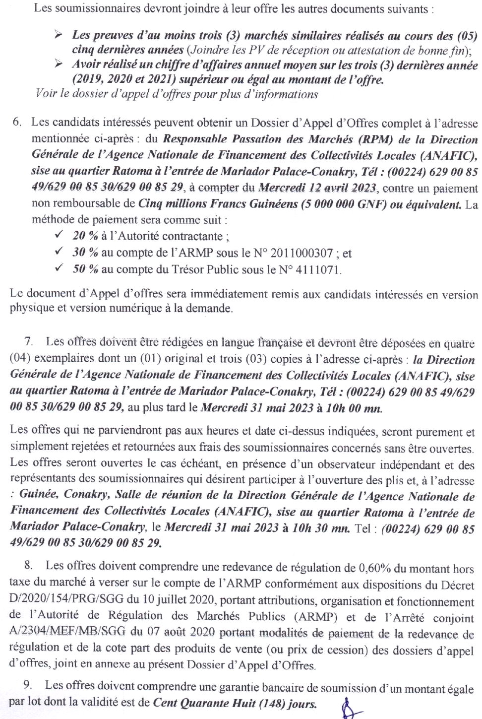 marché d’acquisition du matériel roulant de quatre (04) lots de véhicules 4X4 tout terrain en faveur des 362 Administrateurs Territoriaux | Page 2