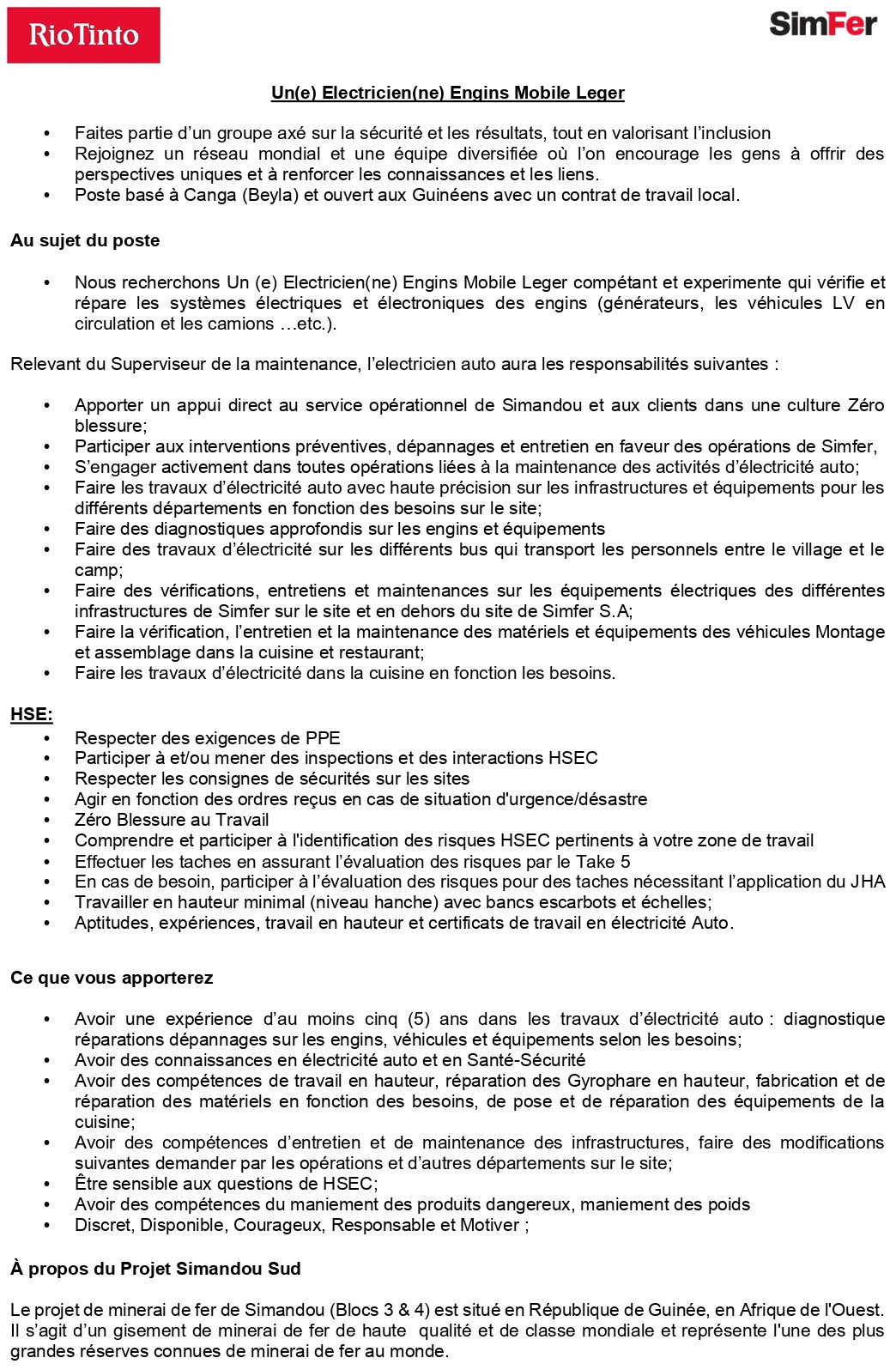 Un(e) Electricien(ne) Engins Mobile Leger | Page 1