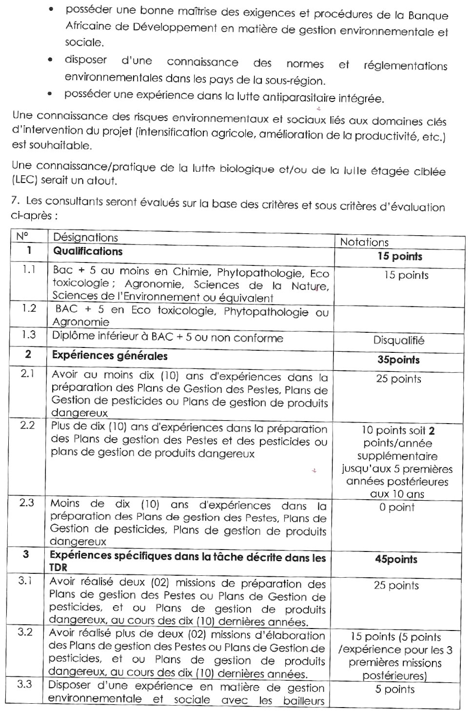 Avis À Manifestation D’intérêt Relatif A La Selection D’un Consultant En Charge De L’elaboration Du Plan De Gestion Des Pestes Et PESTICIDES (PGPP) du PATAG-EAJ | Page 4