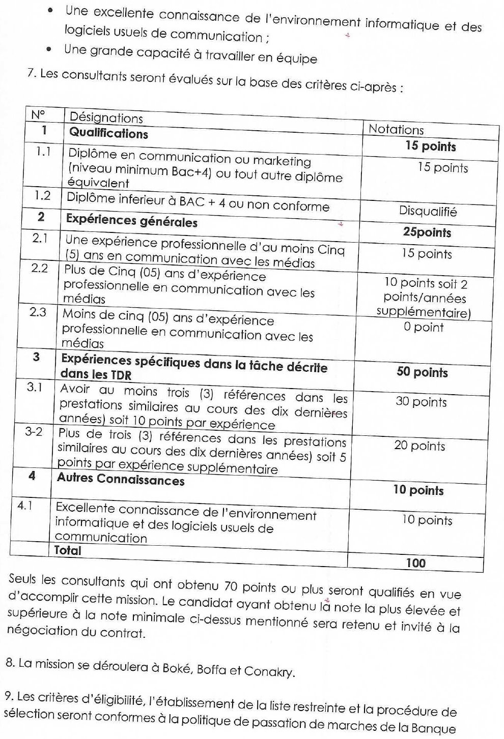 Avis À Manifestation D’intérêt Relatif A La Selection D’un Consultant En Charge De Elaboration De La Strategie Et Le Plan De Communication Du PROJET PATAG-EAJ | Page 3