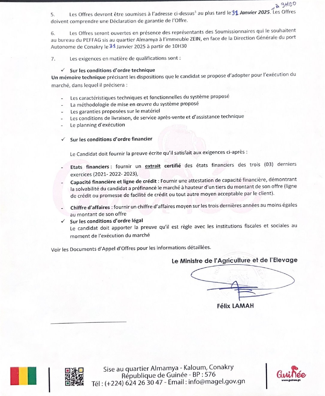 Avis d'appel d'offres pour le d'acquisition et d'installation de 80 kits photovoltaïques dont 41 en tranche ferme et 39 en tranche conditionnelle | Page 2