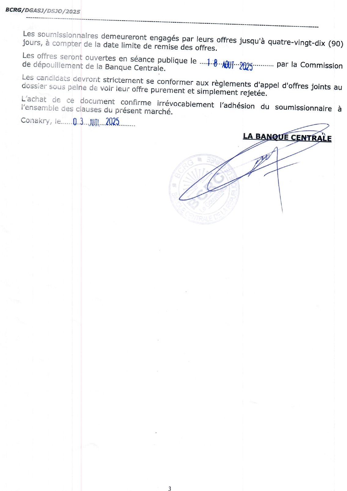 Avis d'appel d'offres pour l'acquisition ce divers équipements de caisse pour les ateliers et guichets de la Banque Centrale (Siège et les Agences Régionales | Page 2