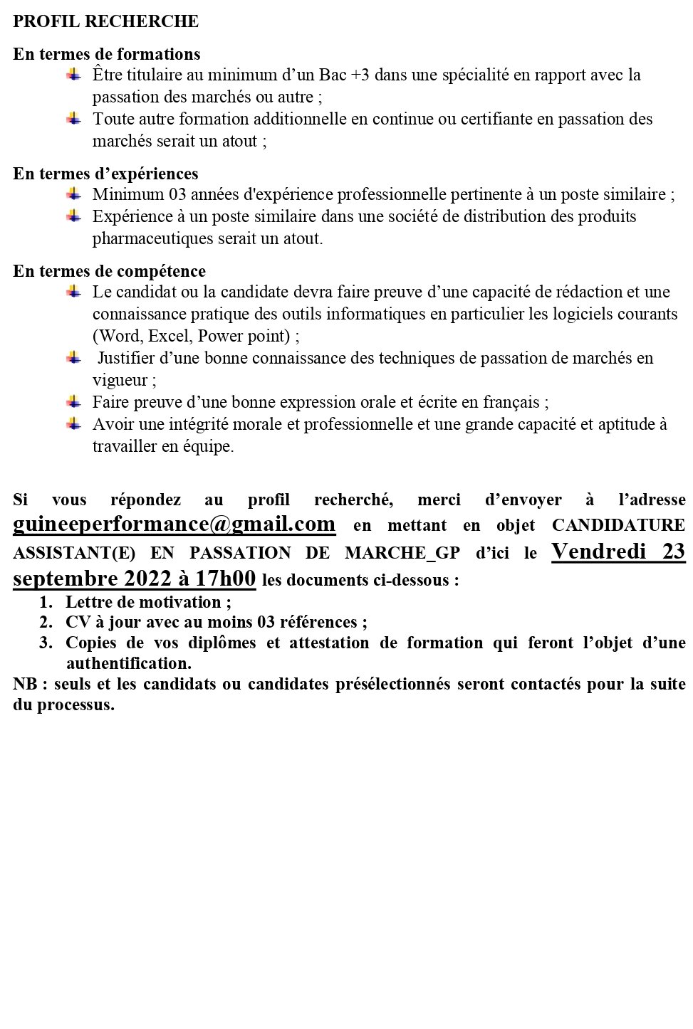 Avis De Recrutement D'un(E) Assistant(E) En Passation Des Marches (H/F) | page 2