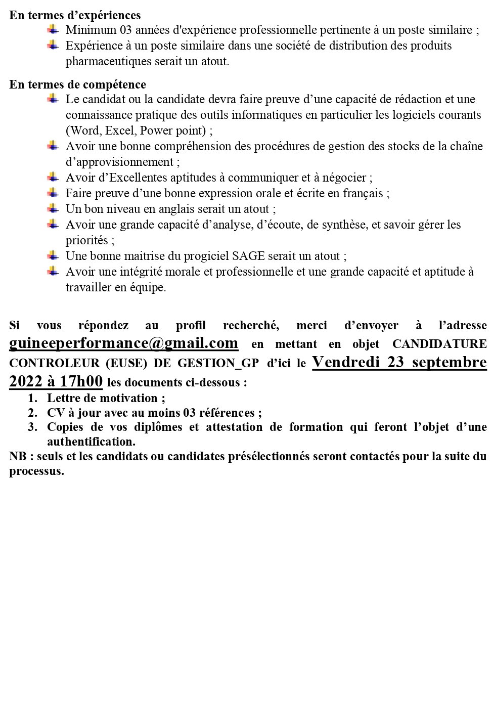 Avis De Recrutement D'un Controleur De Gestion Des Stocks (H/F) | page 2